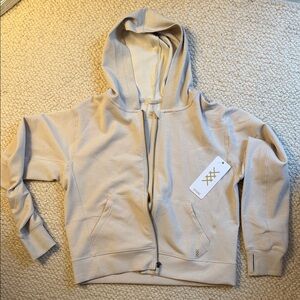 RHONE Beige/Tan Zip Hoodie